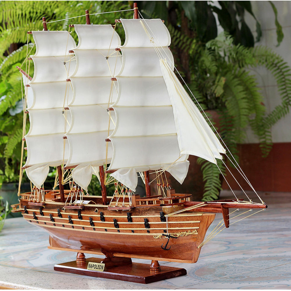 Mô hình thuyền buồm gỗ Vintage thuyền buồm phong thủy Cổ  Cũ